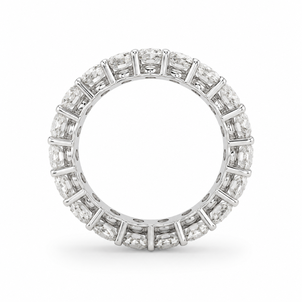 5 CTW Oval Lab-Grown Diamond Eternity Band – 14K White Gold