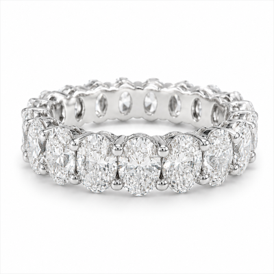 5 CTW Oval Lab-Grown Diamond Eternity Band – 14K White Gold