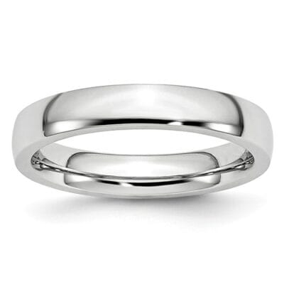 14k White Gold 4mm Domed Comfort Fit Band