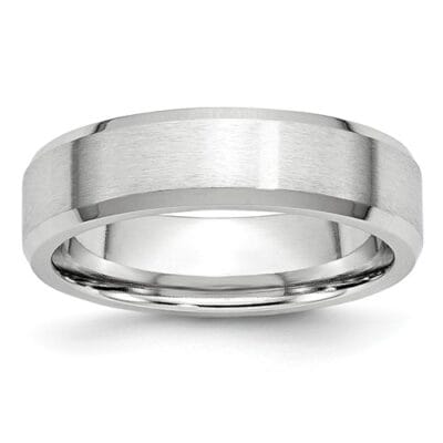 Cobalt 6mm Beveled Edge Satin and Polished Band
