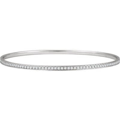 Diamond Bangle Bracelet in 14k White Gold