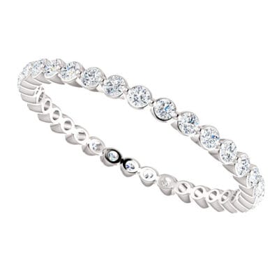 Delicate Single Prong Scalloped Eternity Lab Diamond Band