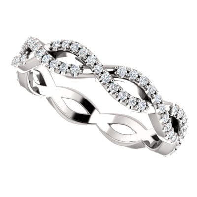 Twisted Diamond Infinity Band in 14k White Gold