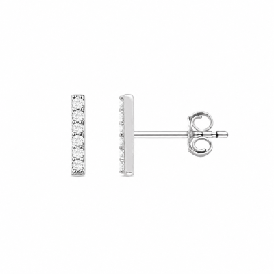 14k White Gold Baguette Lab-Grown Diamond Bar Earrings – 3/4 CTW