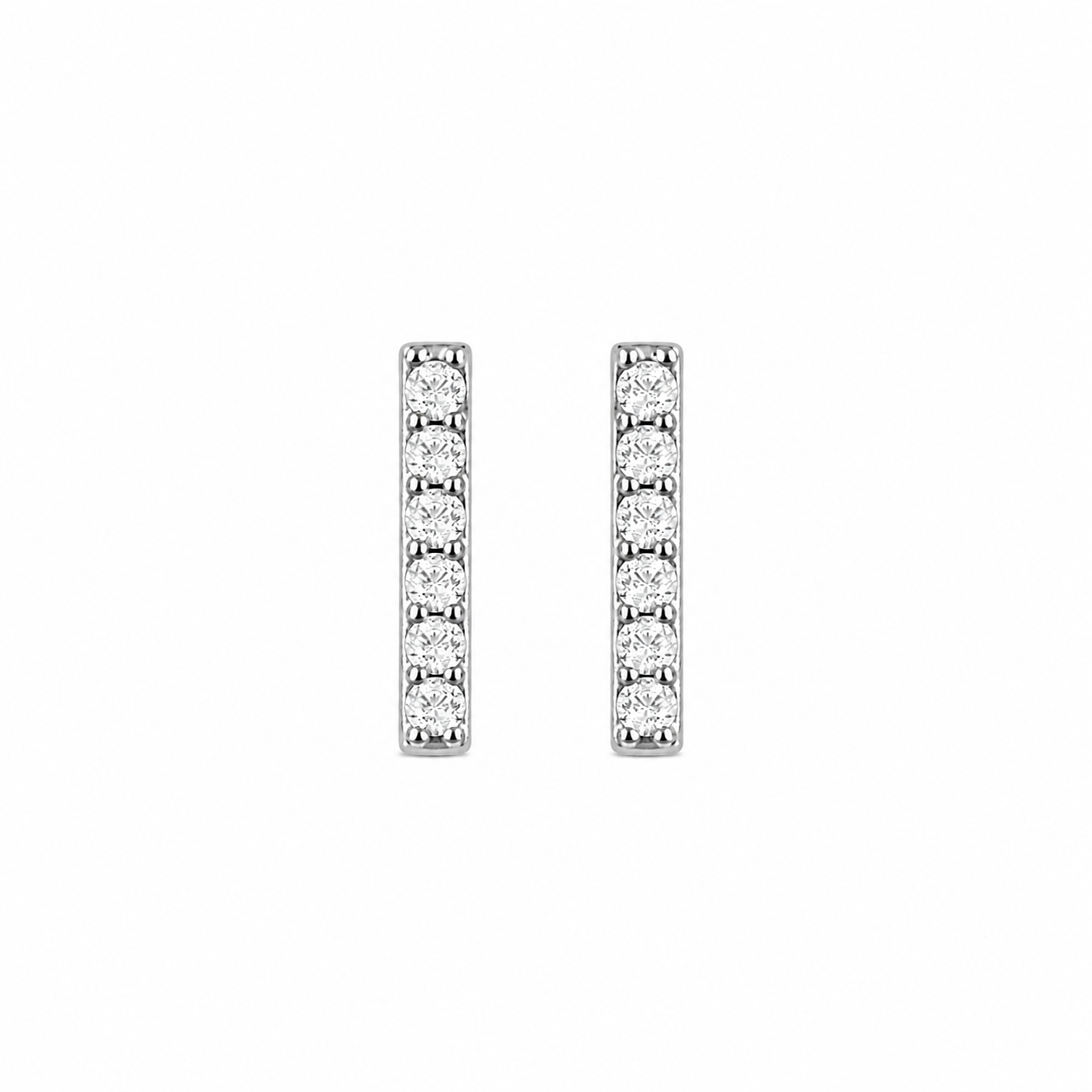14k White Gold Baguette Lab-Grown Diamond Bar Earrings – 3/4 CTW