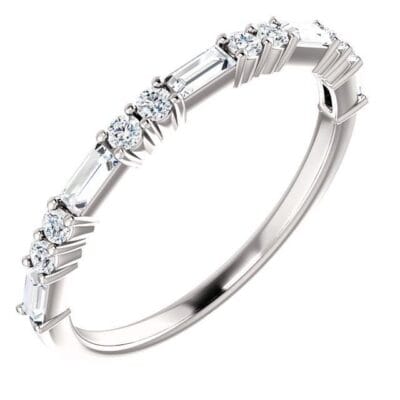 14K White 3/8 CTW Diamond Wedding or Anniversary Band