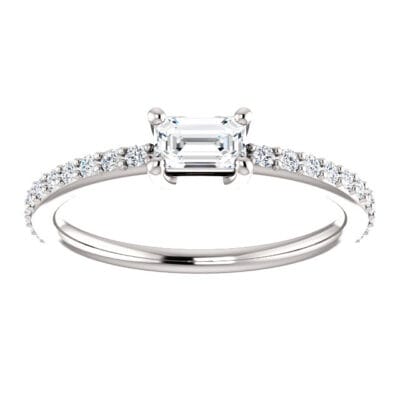 Emerald Cut Diamond Stackable Ring