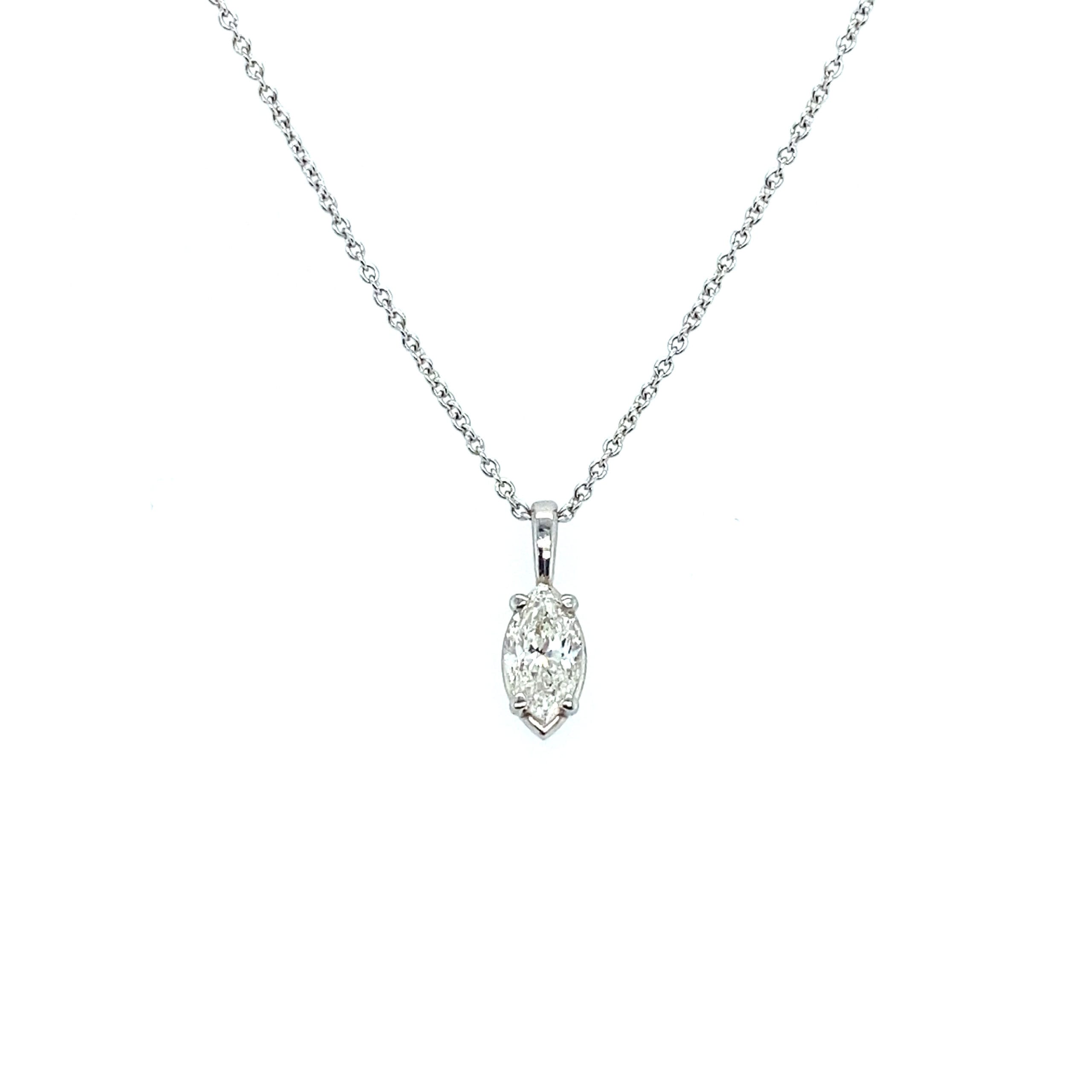 Marquise Diamond Drop Pendant