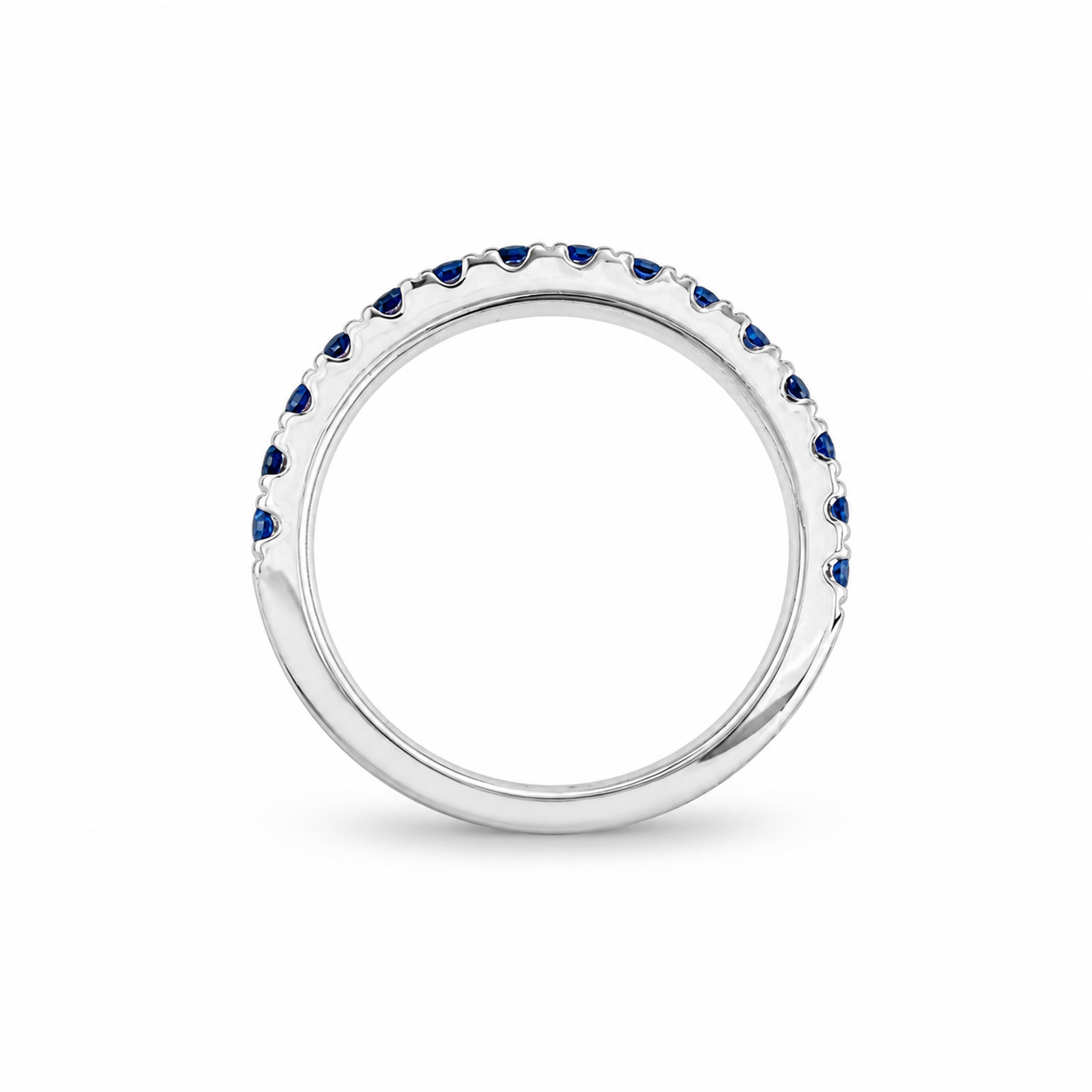 18K White Gold Sapphire Band