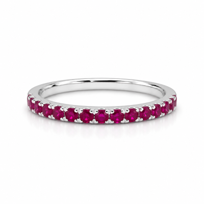 Ruby Band in 18K White Gold