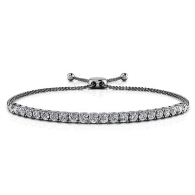 14K WHITE GOLD DIAMOND BOLO BRACELET