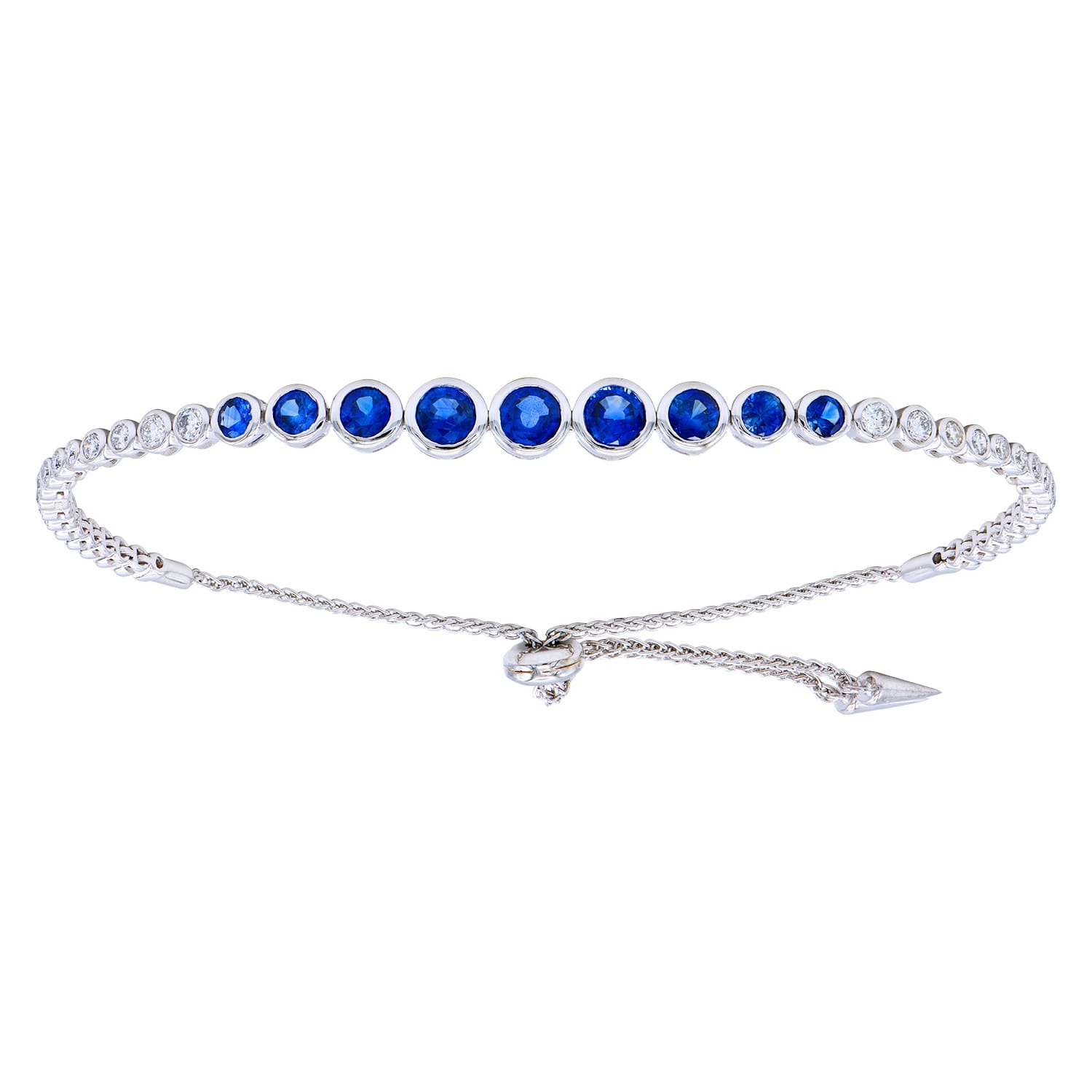 18K WHITE GOLD BLUE SAPPHIRE BRACELET