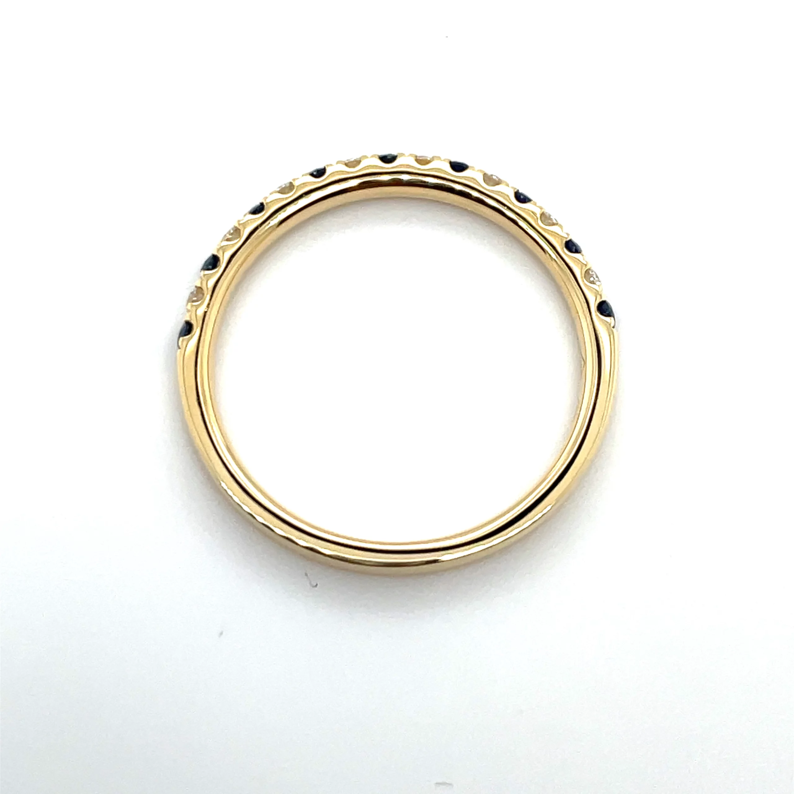 rose gold wedding band with sapphires and diamonds