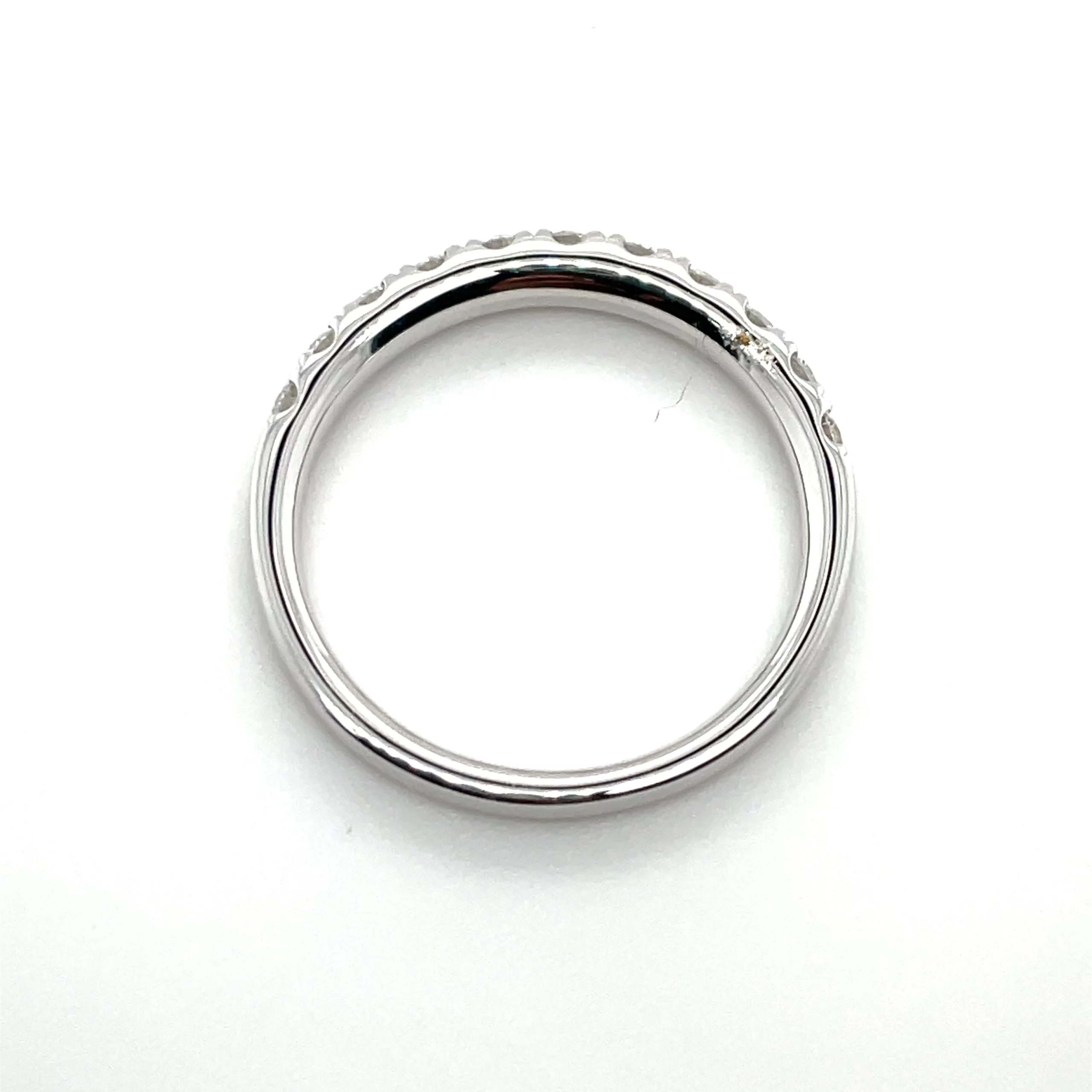 Women's 18K White Gold Halfway Diamond Band Soft Split Prong