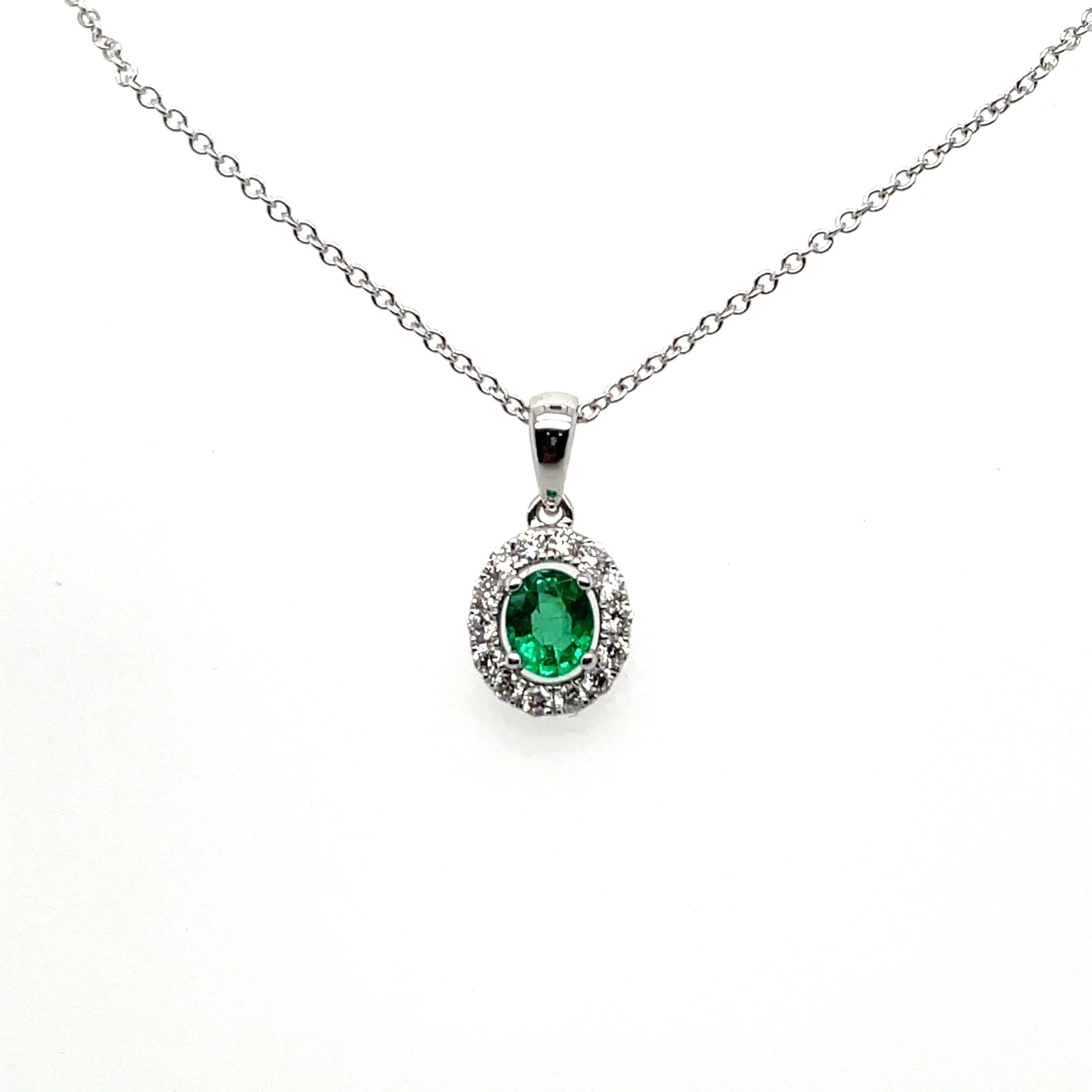 emerald diamond pendant from donna jewelry chicago