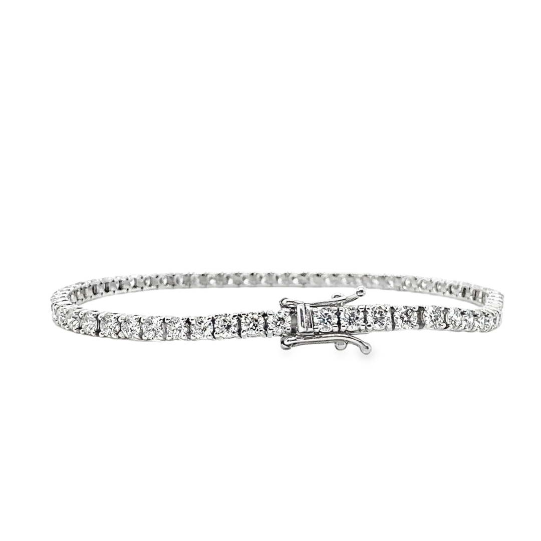 14K White Gold Lab-Grown Diamond Tennis Bracelet 4CTW