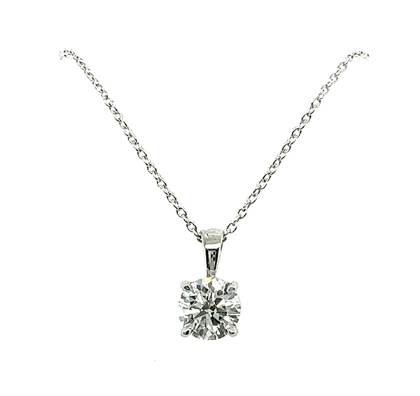 round diamond pendant lab grown