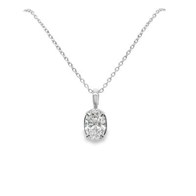 14K Oval Lab Grown Diamond Slide Pendant 1CT