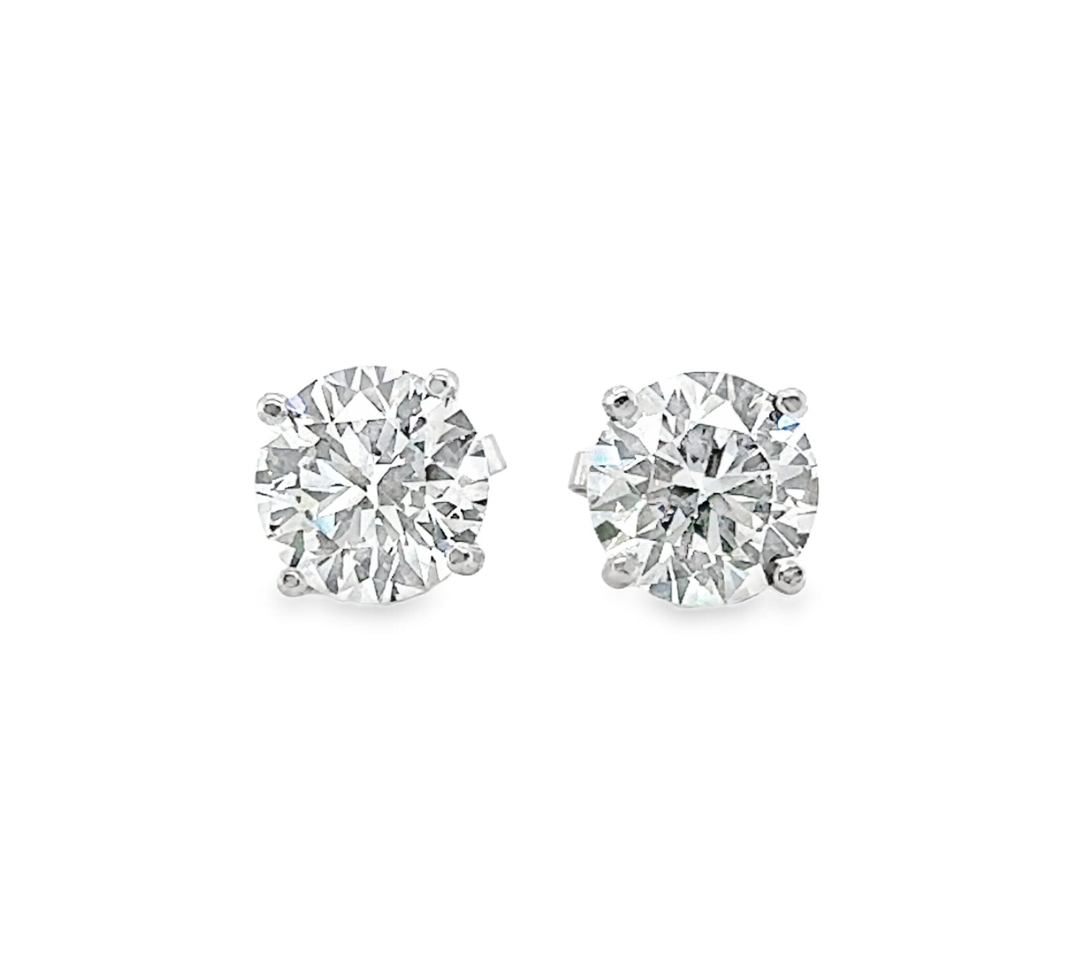 14k Yellow Gold 5 CTW E VS1 Lab Grown Stud Diamond Studs Round Earrings