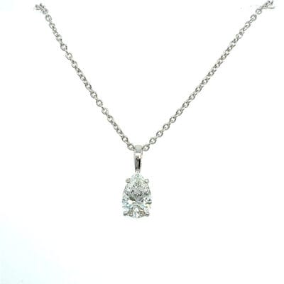 Pear Shape Lab Grown Diamond Slide Pendant