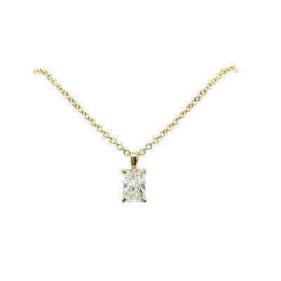 DJC Solitaire Pendant 14k Yellow Gold Radiant Cut Lab-Grown Diamond 1ctw