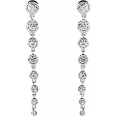 Lab-Grown Diamond Dangle Bezel Set Earrings 2CTW