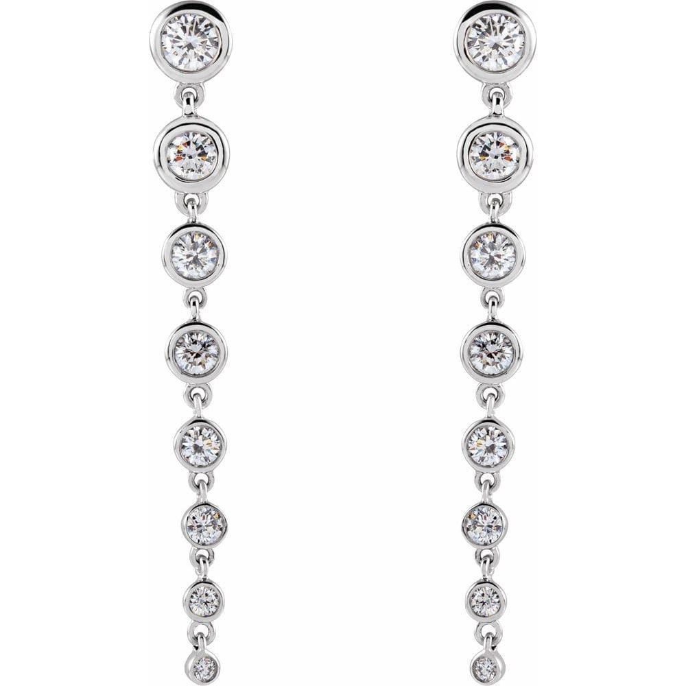 Lab-Grown Diamond Dangle Bezel Set Earrings 2CTW