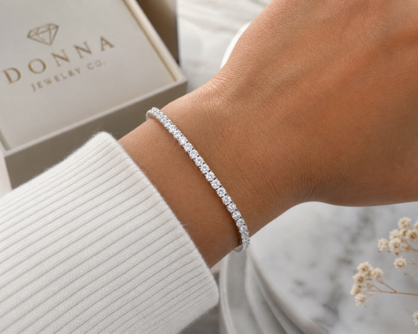 5 CTW Lab-Grown Diamond Tennis Bracelet – 14K White Gold