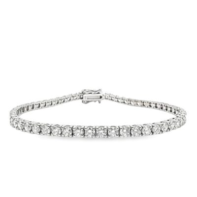 14K White Gold Lab-Grown Diamond Tennis Bracelet 5ctw