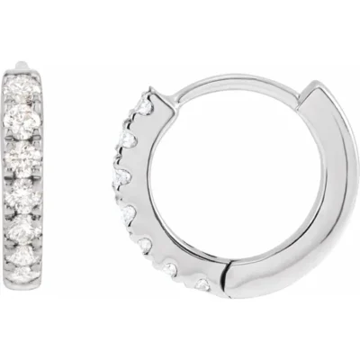 Diamond Huggie Hoop Earrings Lab-Grown Diamonds