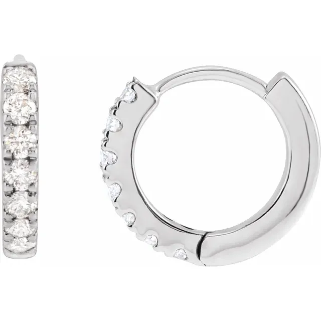 Diamond Huggie Hoop Earrings Lab-Grown Diamonds