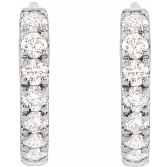 Diamond Huggie Hoop Earrings Lab-Grown Diamonds