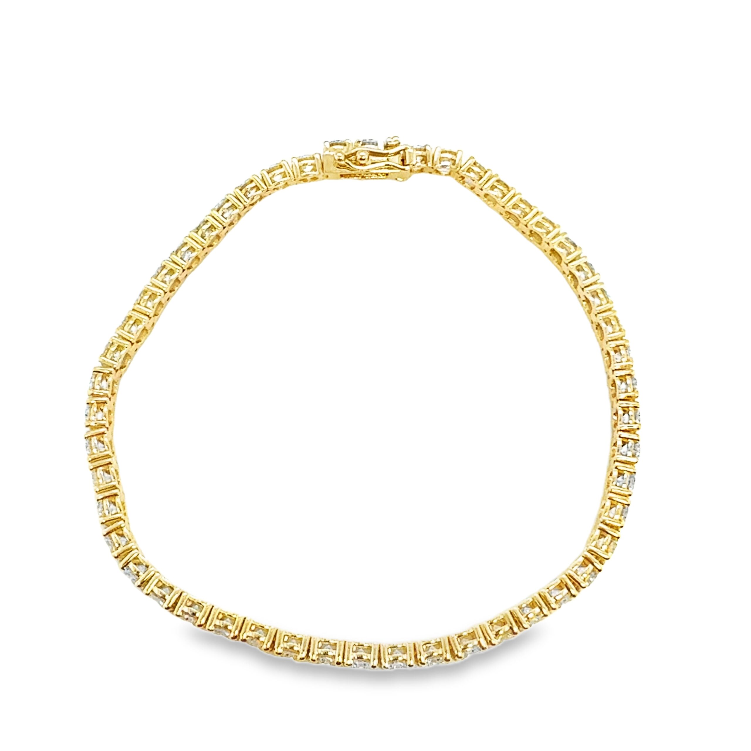 14K Yellow Gold Lab-Grown Diamond Tennis Bracelet 7CTW