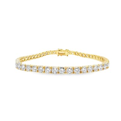 14K Yellow Gold Lab-Grown Diamond Tennis Bracelet 7CTW