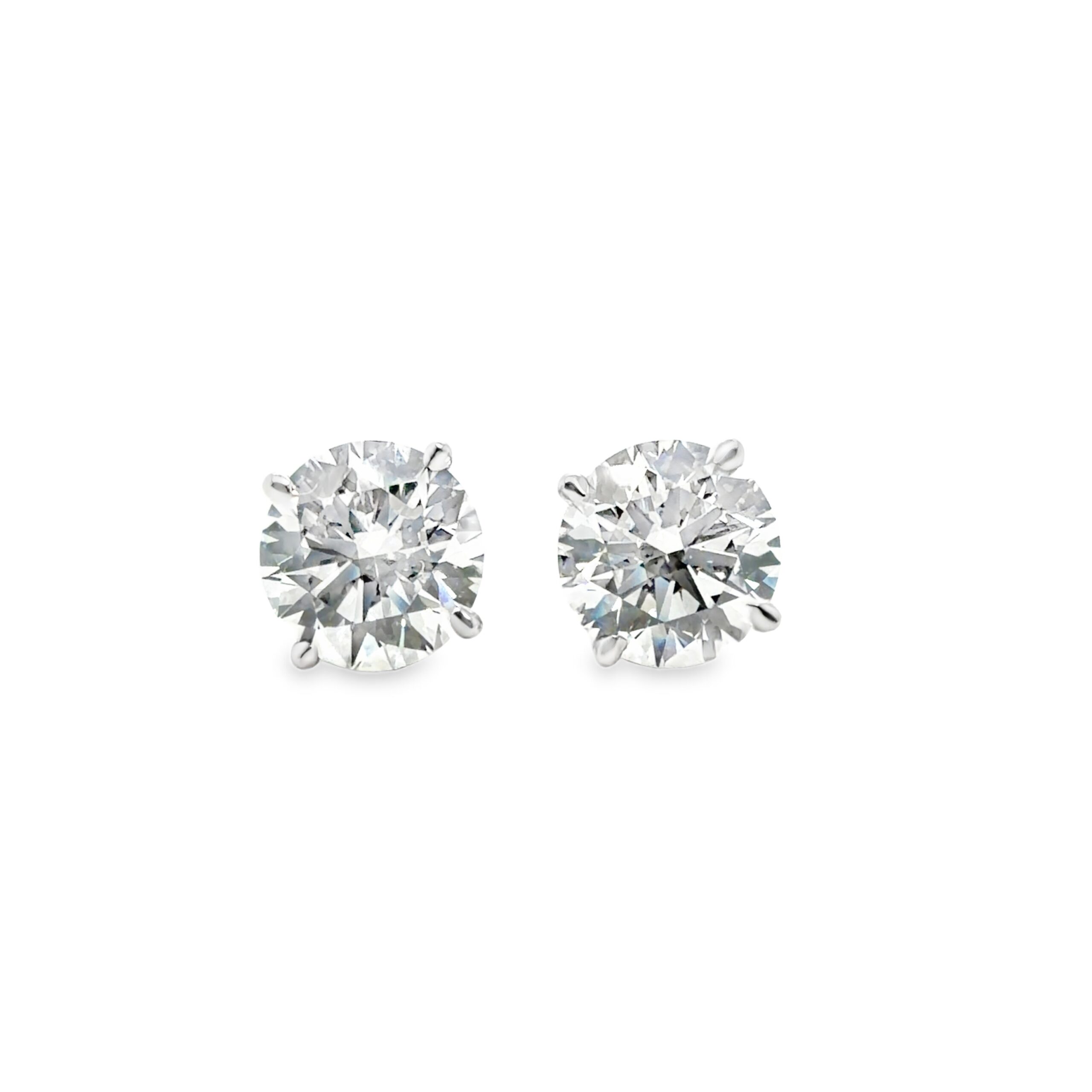 5 CTW Round Brilliant Cut Lab Grown Diamond Earrings in 14k White Gold Martini Style