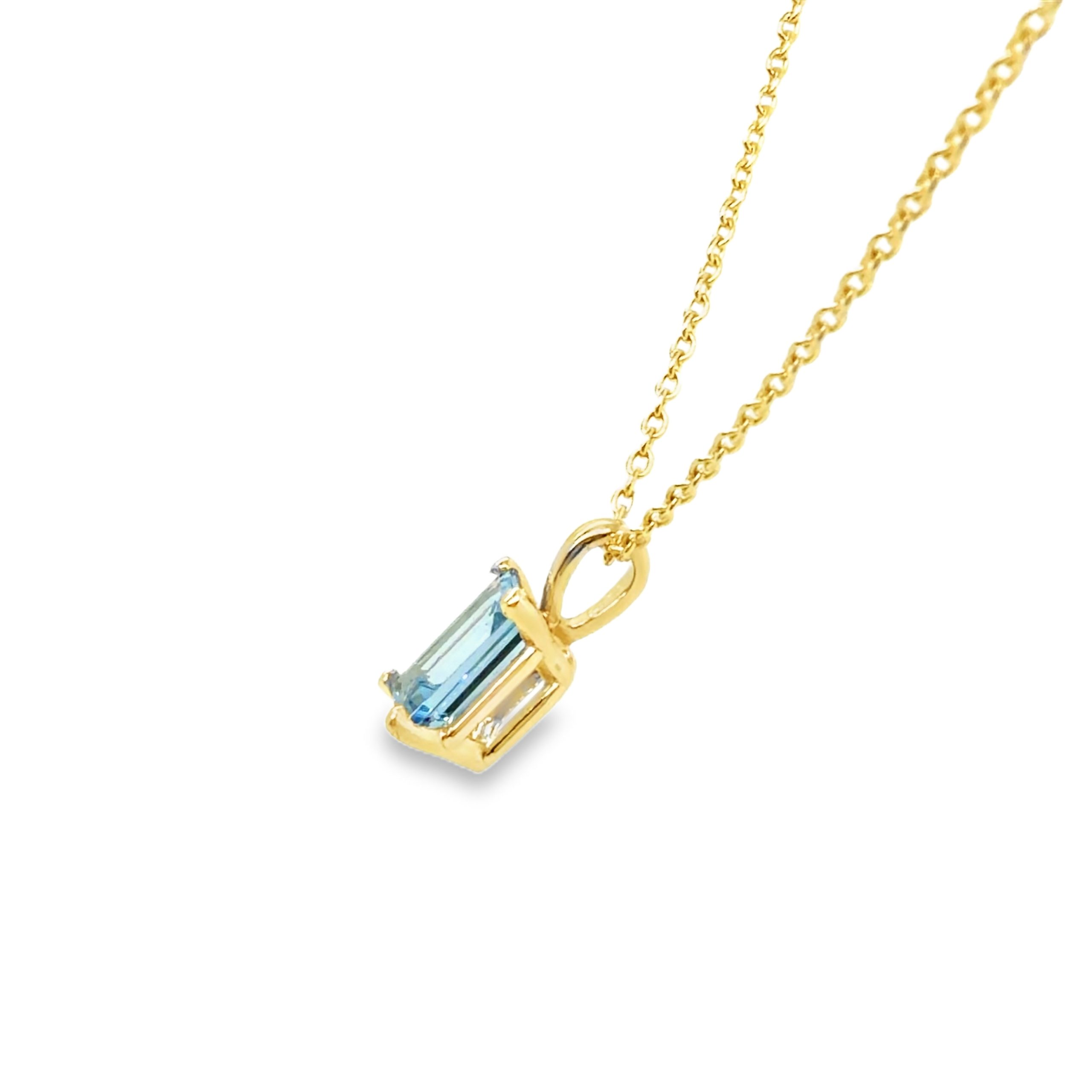 Aquamarine Emerald Cut Pendant