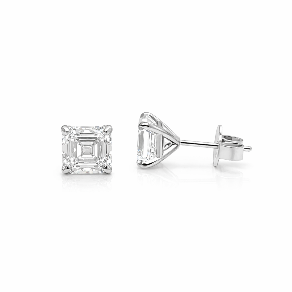 Asscher Cut | 2.00 CTW – IGI Certified Lab-Grown Diamond Stud Earrings
