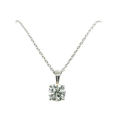 14K Round 1.11ct Lab Grown Diamond Slide Pendant