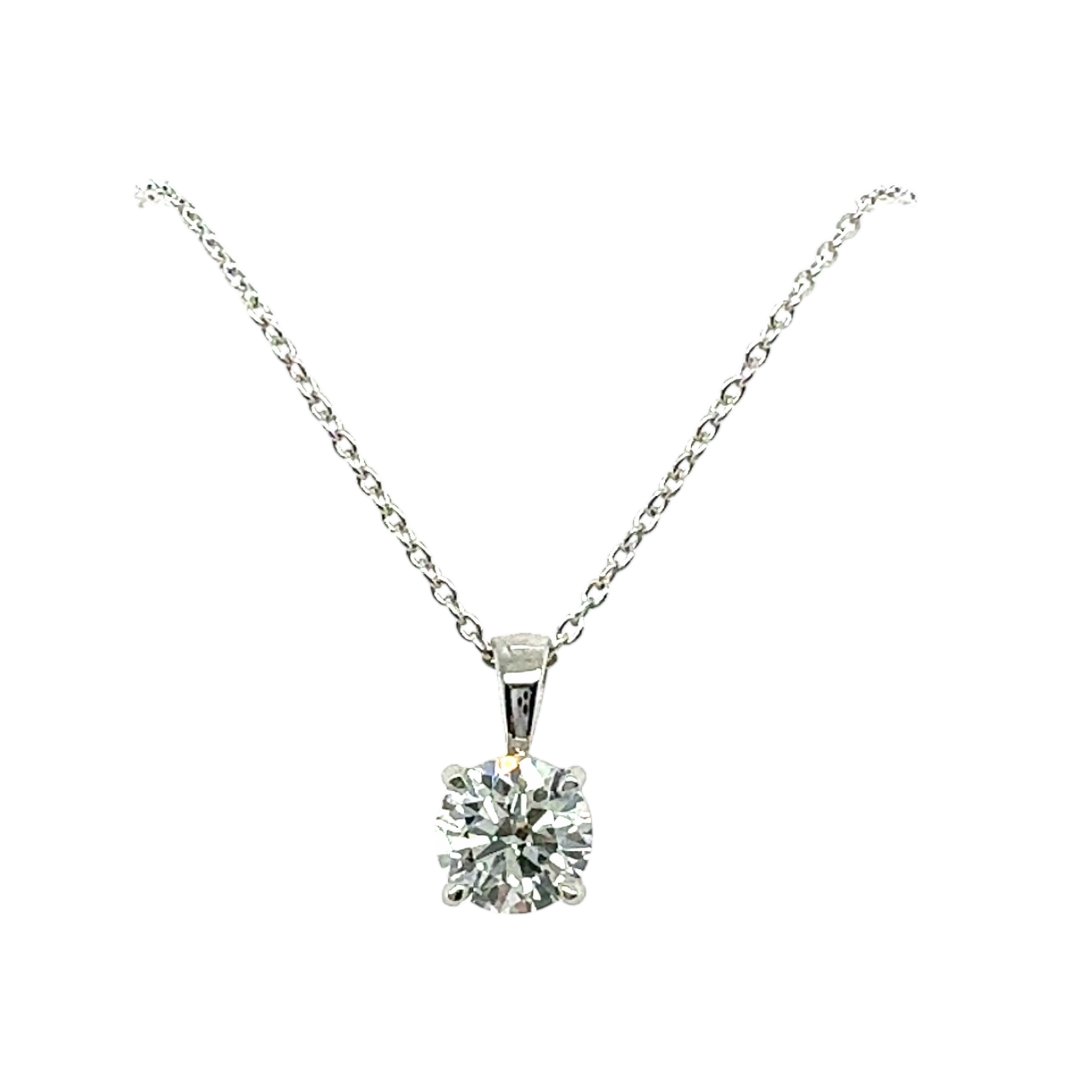 14K Round 1.11ct Lab Grown Diamond Slide Pendant