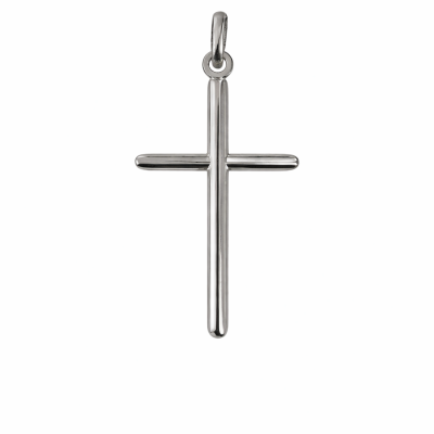 14K White Gold Classic Cross Pendant
