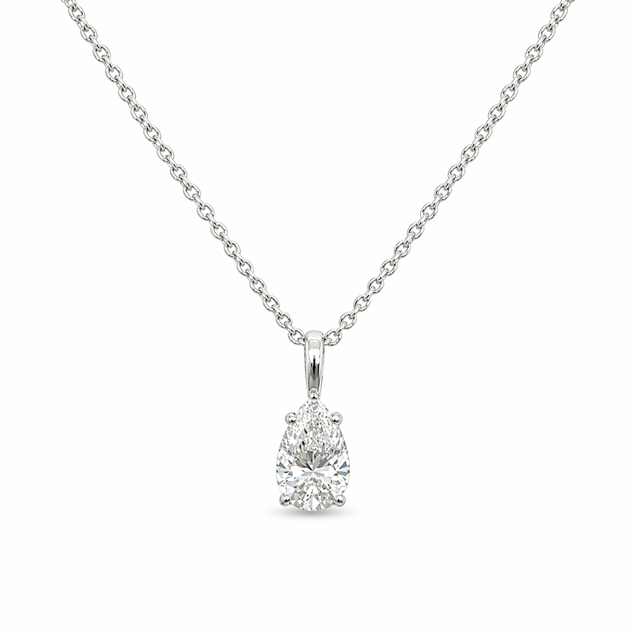 14K 1.20 CTW E VS1 Pear Lab Grown Diamond Slide Pendant