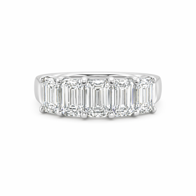 5-Stone Emerald Cut Lab Grown Anniversary Band