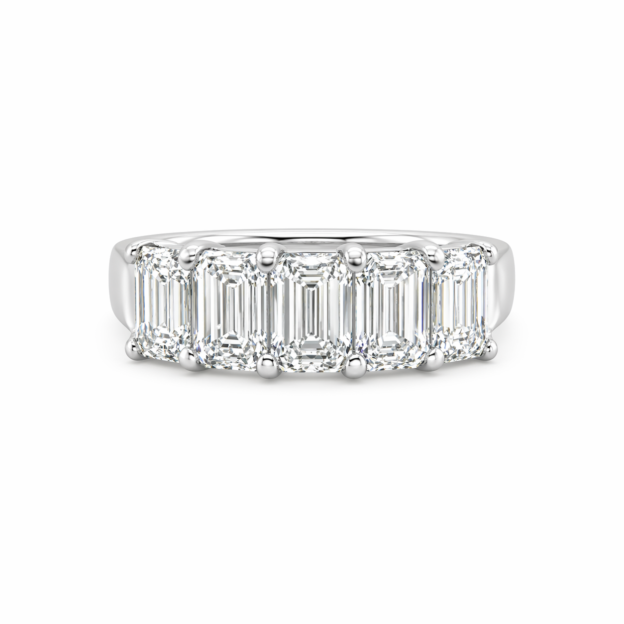 5-Stone Emerald Cut Lab Grown Anniversary Band